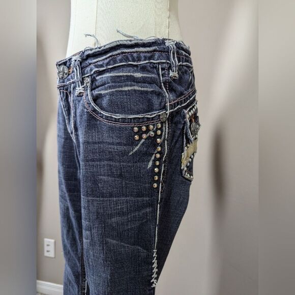 Laguna Beach Bootcut Jeans – Sz 28 Low Rise Studded Pockets Y2K - Picture 3 of 13